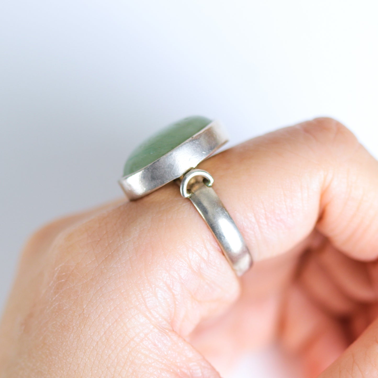Vintage Green Aquamarine Sterling Silver Ring