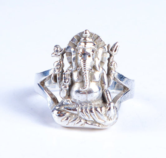 Vintage Sterling Silver Ganesha Ring