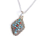 Vintage Tribal Turquoise and Agate Sterling Silver Pendant