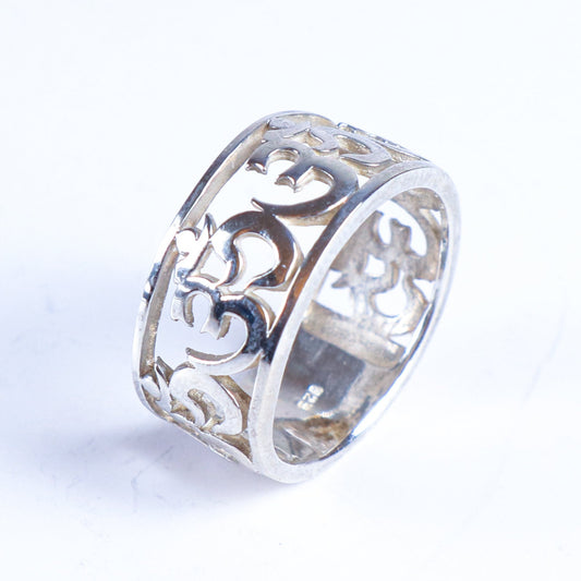 Vintage Sterling Silver OM Hollow-out Ring