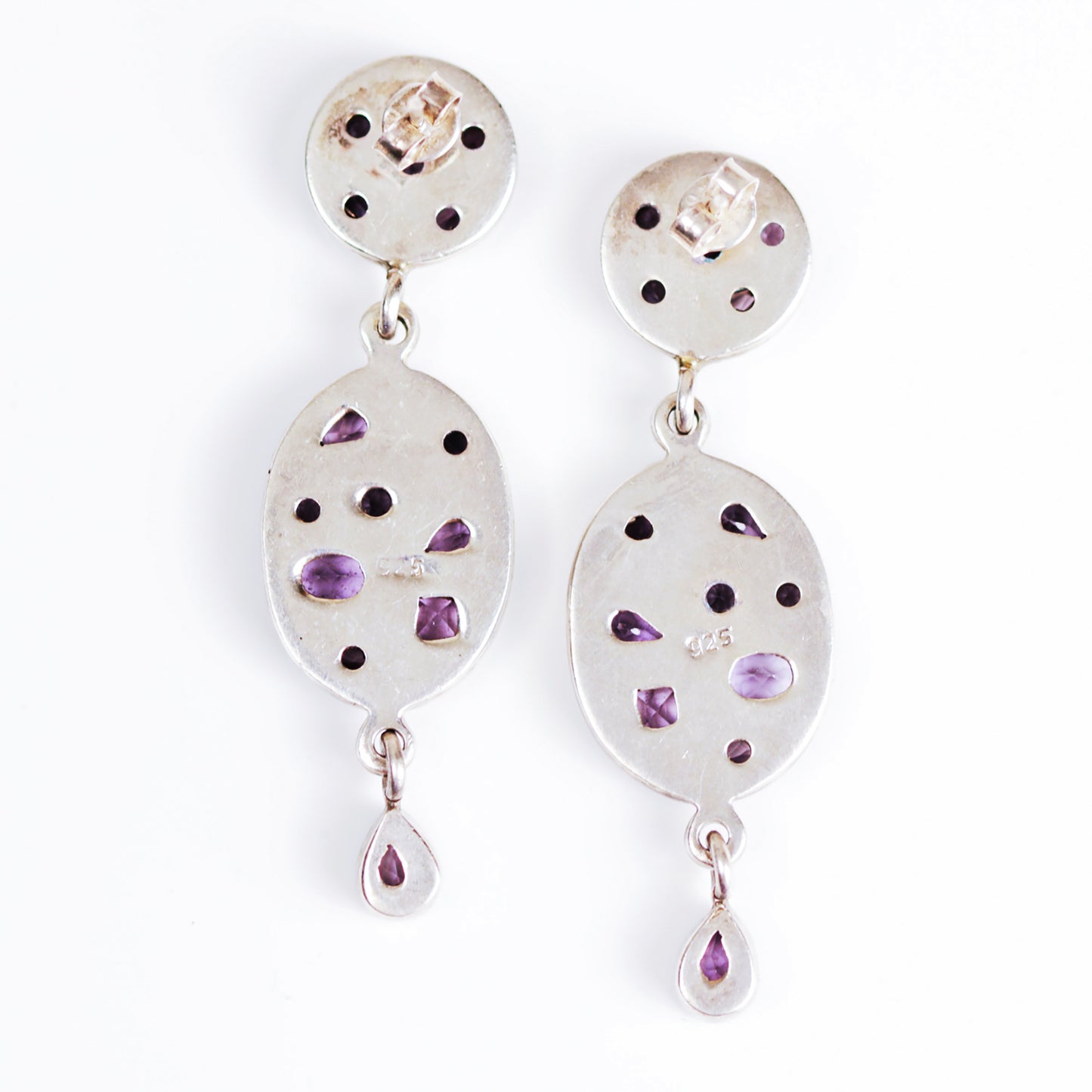 Vintage Amethyst Sparkling Sterling Silver Earrings