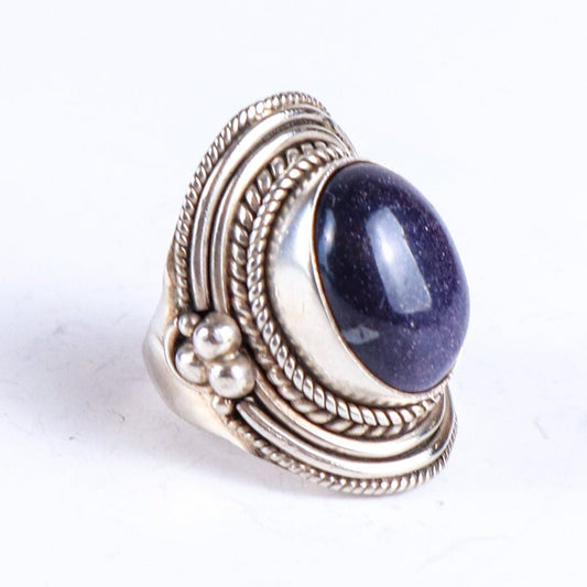 Vintage Sun Stone Sterling Silver Tribal Ring