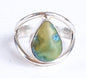 Vintage Teardrop Turquoise Sterling Silver Split Shank Ring