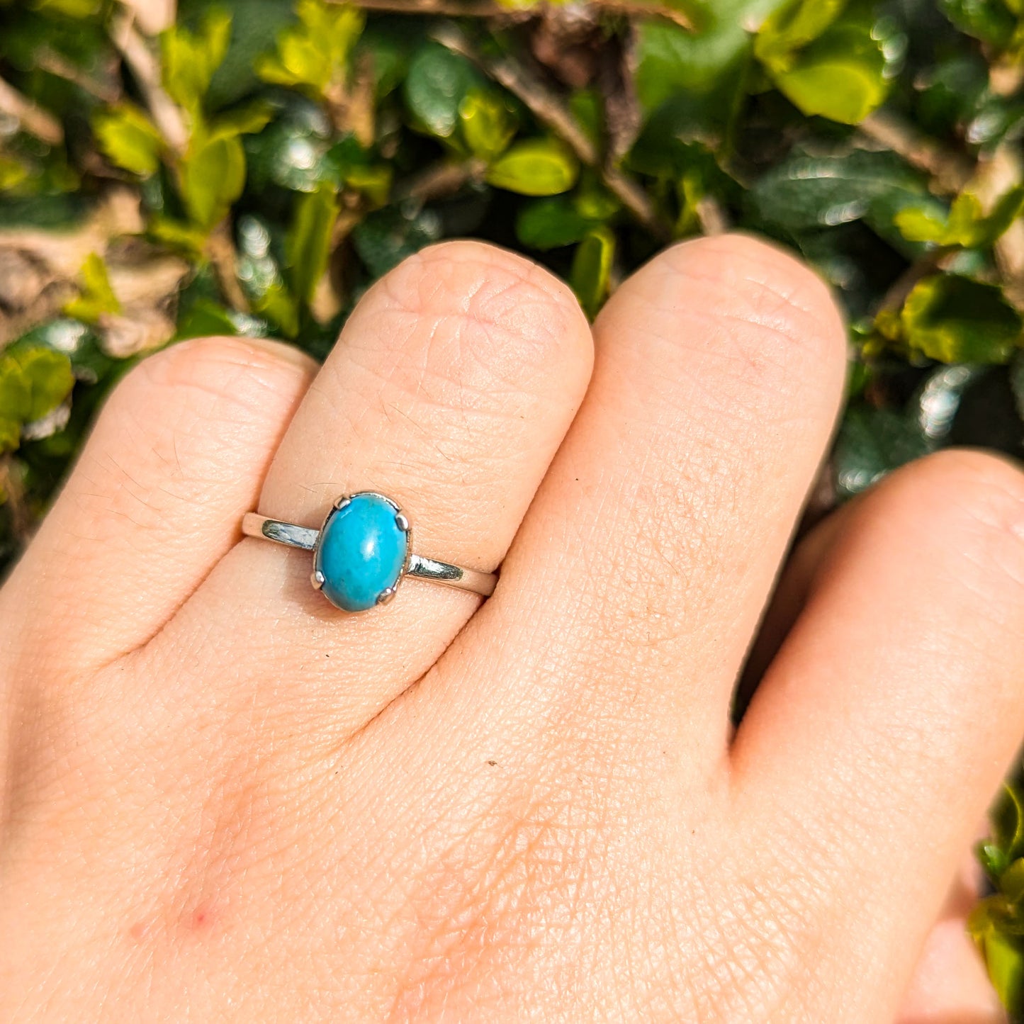 Vintage Turquoise Sterling Silver Claw Ring