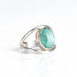 Vintage Oval Shaped Turquoise Sterling Silver Split Shank Ring