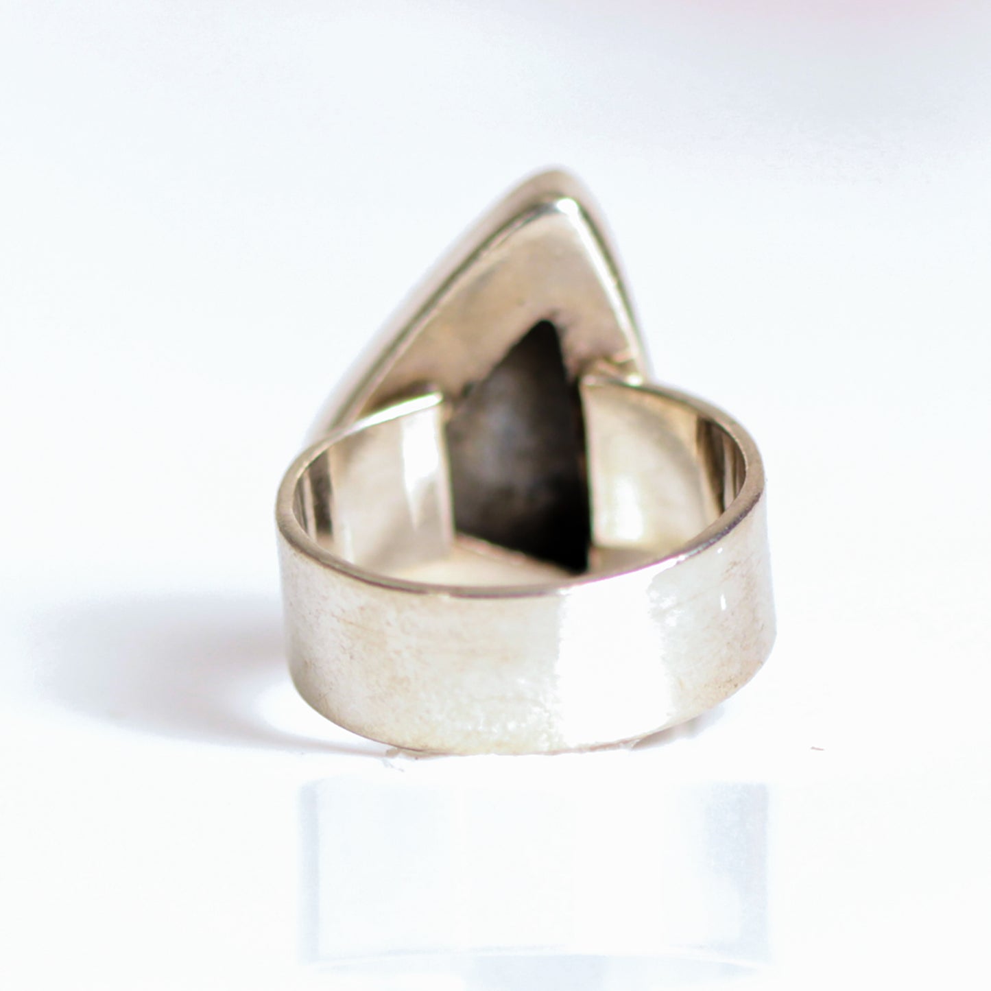 Vintage Triangle Sodalite Sterling Silver Band Ring