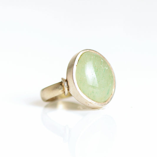 Vintage Green Aquamarine Sterling Silver Ring